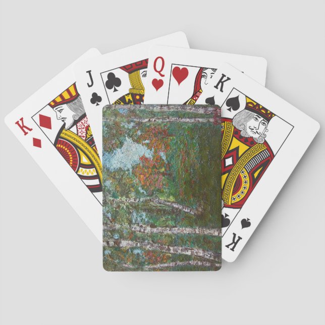 Birch Trees in a Romanian Forest (by Kimon Loghi) Playing Cards (Back)