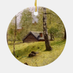 Birch Trees in the Swedish Countryside (Jansson) Ceramic Ornament
