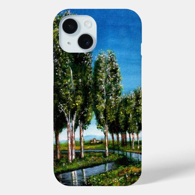 BIRCH TREES IN TUSCANY LANDSCAPE Case-Mate iPhone CASE (Back)