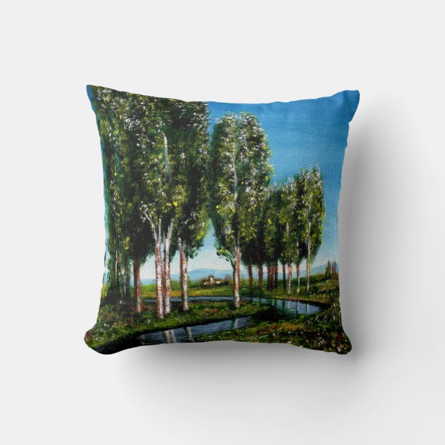 BIRCH TREES IN TUSCANY THROW PILLOW (Front)