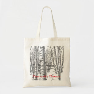 Birch Trees In Winter Christmas Xmas Tote Bag