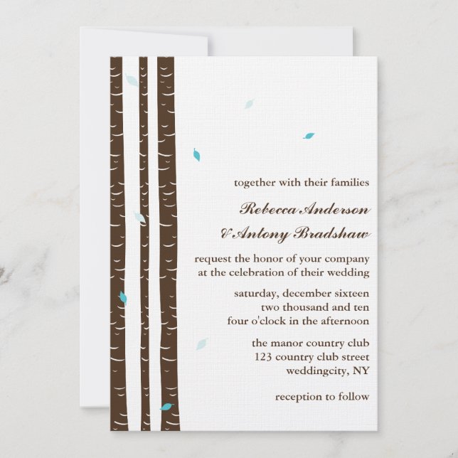 Birch Trees Invitations de mariage (Devant)