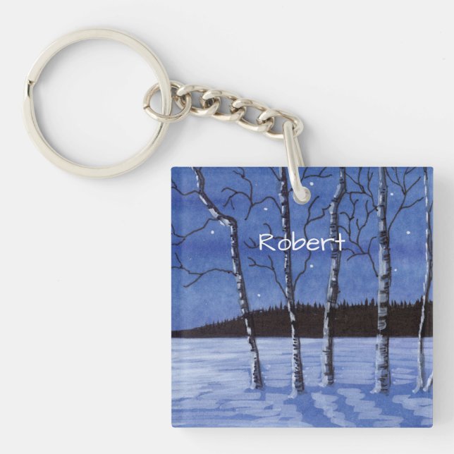 Birch Trees Keychain (Front)