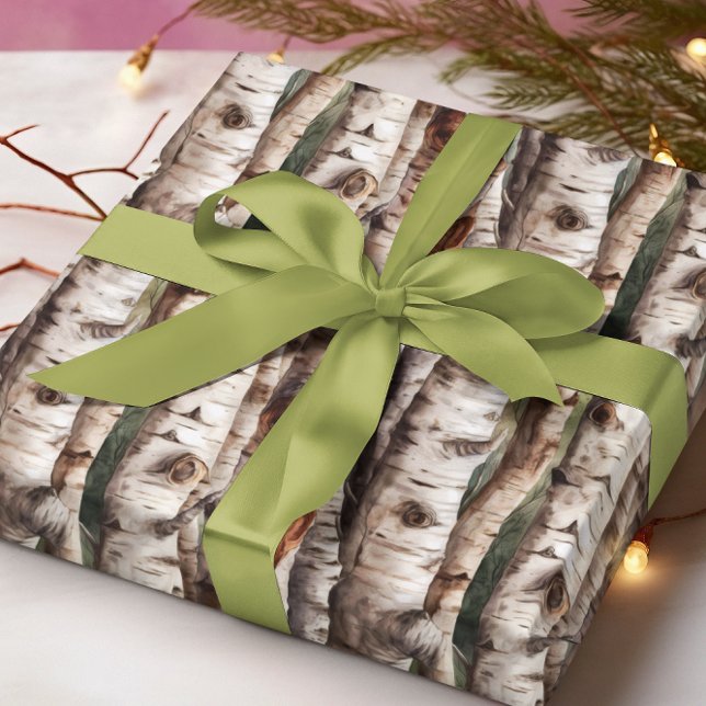 Birch Trees Nature Watercolor  Wrapping Paper (Creator Uploaded)