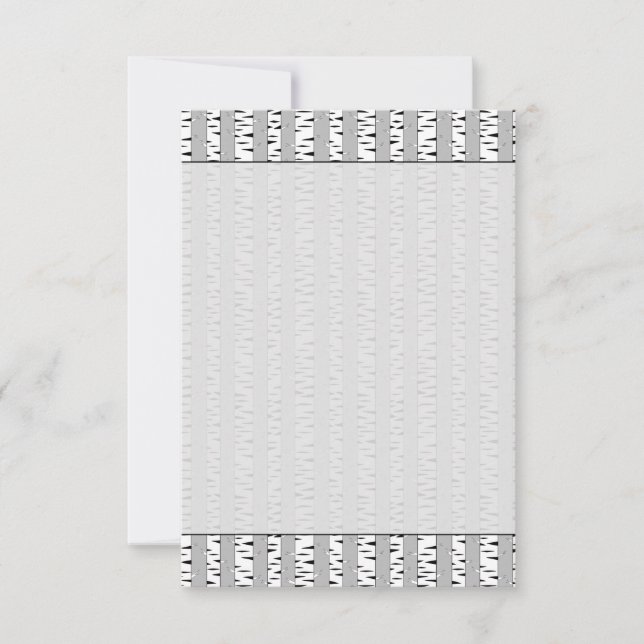 Birch Trees Pattern Bland Black White Card (Front)