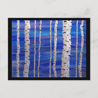 birch trees postcard