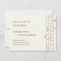 Birch Trees Save The Date Announcement - Sketchy