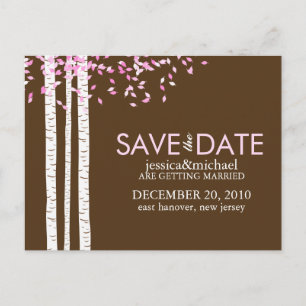 Birch Trees Save the Date Wedding Announcement Postcard