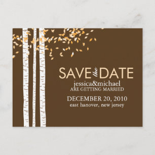 Birch Trees Save the Date Wedding Announcement Postcard