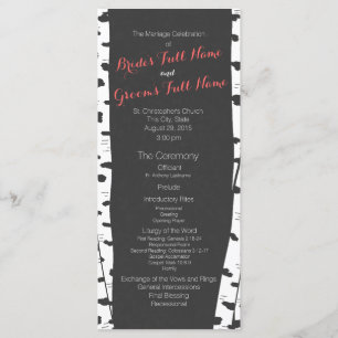Birch Trees Slate Grey Wedding Program