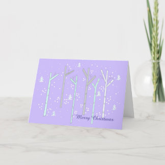 Birch Trees Snow Scene Holiday Card