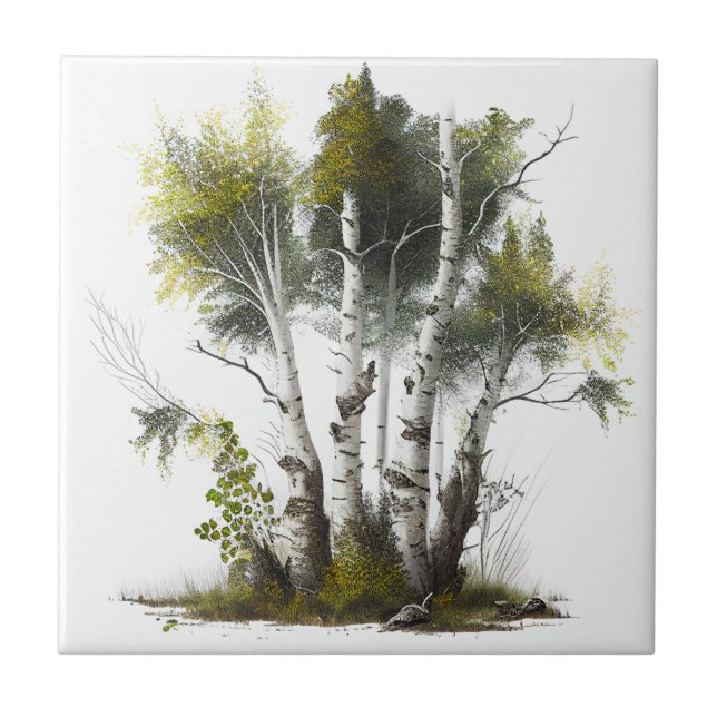 Birch Trees, The Birches Northern Ireland Tile (Front)