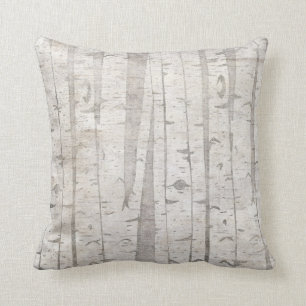 Birch Trees Throw Pillow