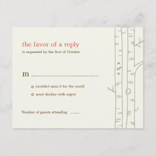 Birch Trees Wedding RSVP Card - Custom