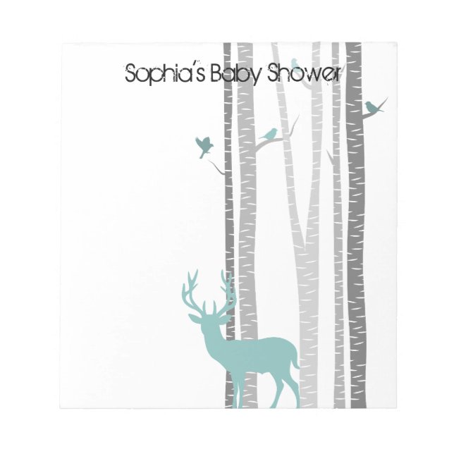 Birch Trees with Deer Notepad (Front)