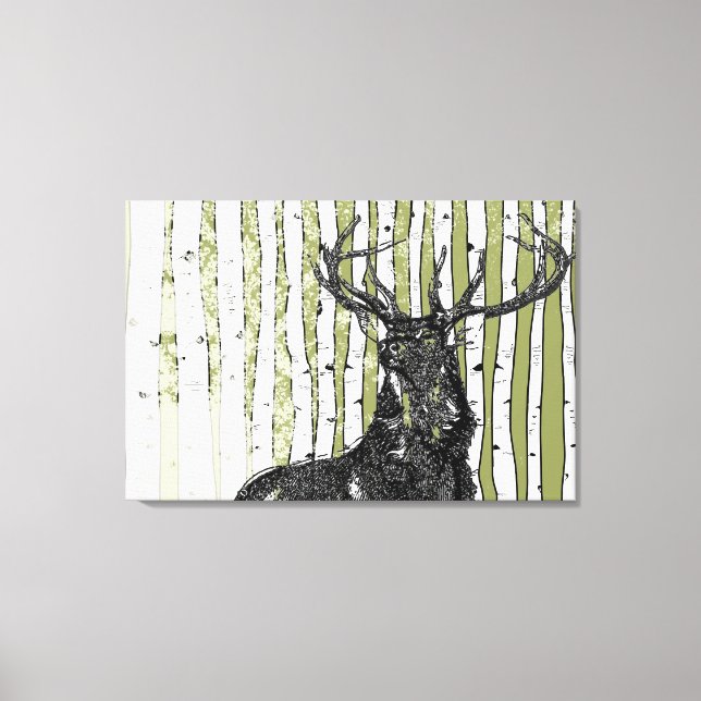 Birch Trees You Choose Background Colour Canvas Print (Front)