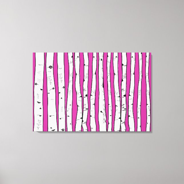 Birch Trees You Choose Background Colour Canvas Print (Front)