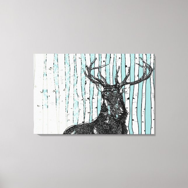 Birch Trees You Choose Background Colour Canvas Print (Front)