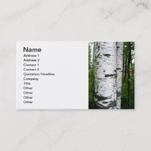 Birch trunk business card