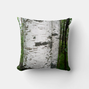 Birch trunk throw pillow