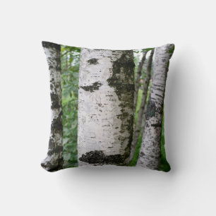 Birch trunk throw pillow