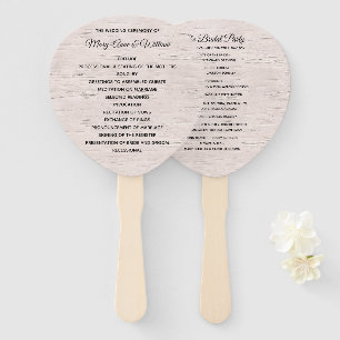 Birch Wood Bark Print Wedding Program Fan