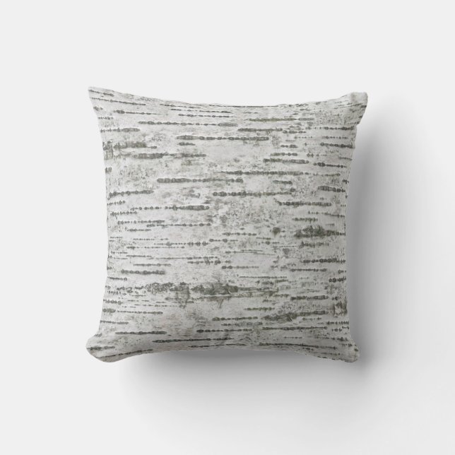 Birch Wood Rustic Pattern Outdoor Pillow (Front)