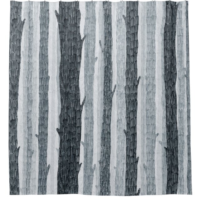 Birch wood trees, seamless background pattern. (Front)