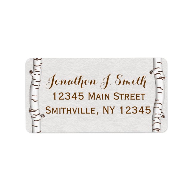 Birch Woods Rustic Address Label (Front)