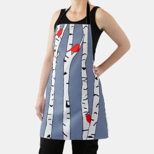 Birches and Birds Apron