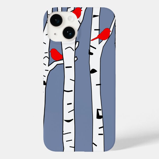 Birches and Birds Case-Mate iPhone Case (Back)