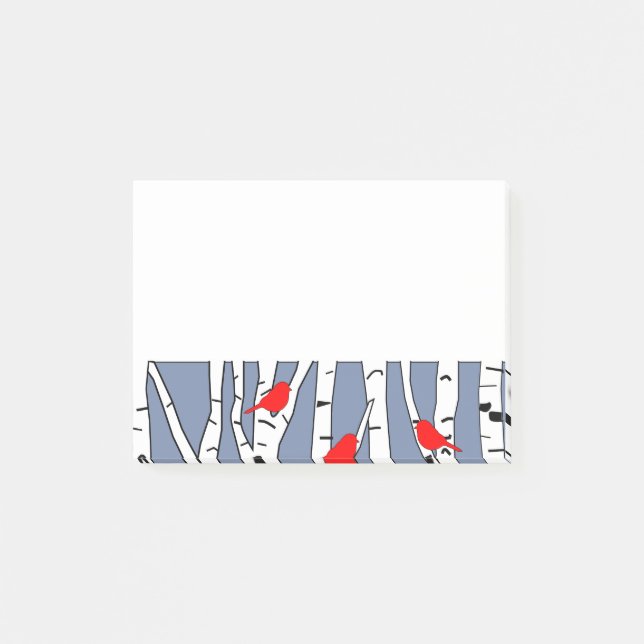 Birches and Birds Post-it Notes (Front)