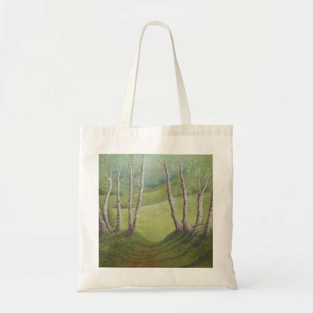 Birches in Spring, Walton Heath, Surrey Tote Bag (Front)