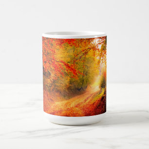 Birches Trees Fall Autumn orange Leaves Landscape Coffee Mug