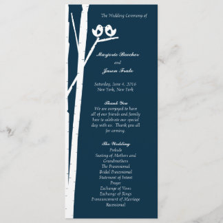 Birchtree Birds Programme de mariage Bleu