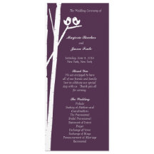 Birchtree Birds Programme de mariage Violet