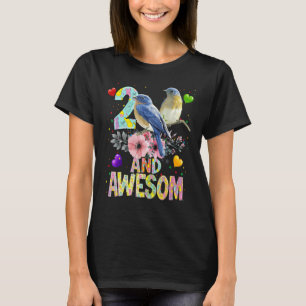 Bird 2 Years Old 2th Birthday Bird Girl Party T-Shirt