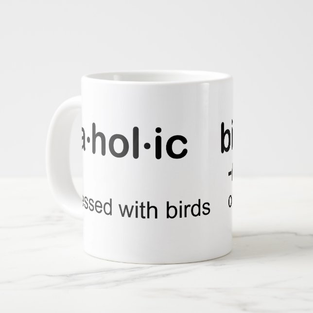bird a hol ic birdaholic large coffee mug (Front Left)
