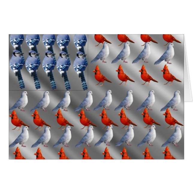 Bird American Flag Card (Front Horizontal)