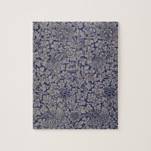 Bird and Anemone by William Morris Vintage Pattern Jigsaw Puzzle