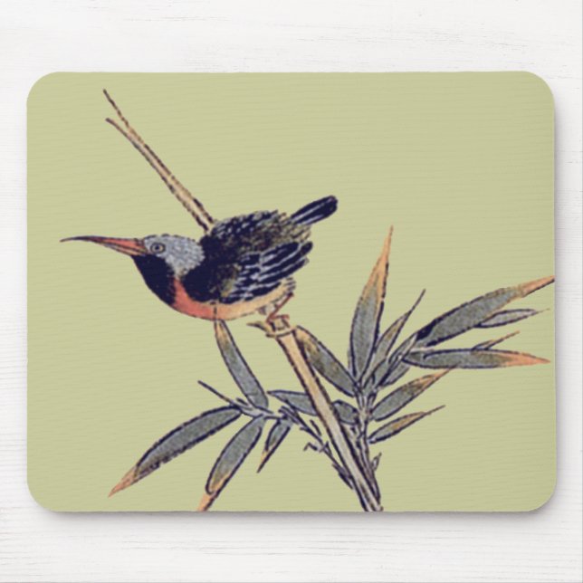 bird and bamboo 2 mouse pad (Front)