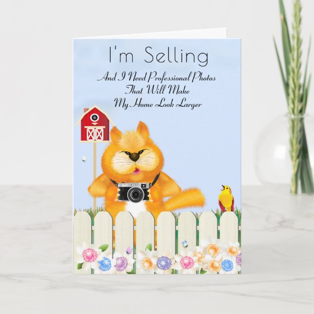Bird and Cat Photographer Realtor Tips | New Home Card (Front)