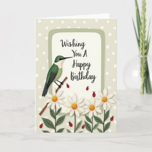 Bird And Daisy Birthday Card