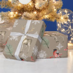 Bird And Deer Stag Woodland Themed Christmas Wrapping Paper<br><div class="desc">Stag Deer And Bird Woodland Themed Christmas wrapping paper in beige from Ricaso</div>