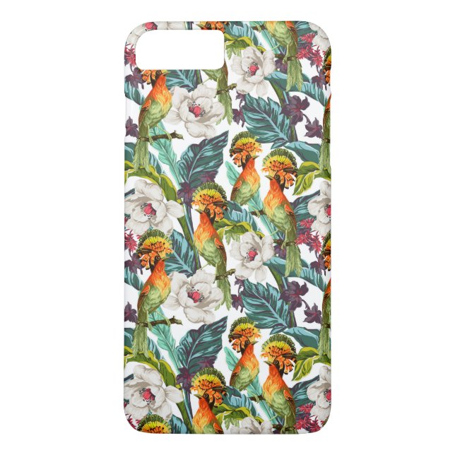Bird And Exotic Flower Pattern Case-Mate iPhone Case (Back)