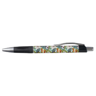 Bird And Exotic Flower Pattern Pen