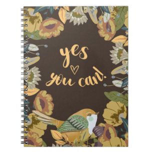 Bird and Floral Folk Art   Notebook