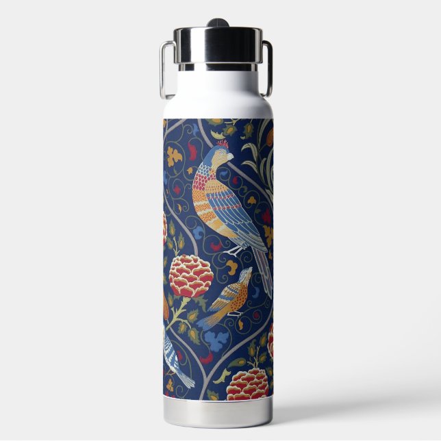 Bird and Floral Pattern, William Morris Water Bottle (Front)