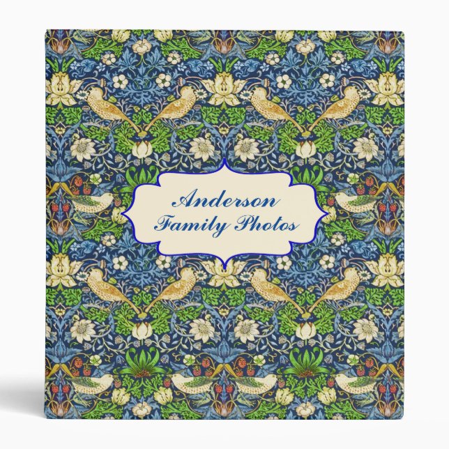 Bird and Flower Tapestry Pattern Personalized    Binder (Front)