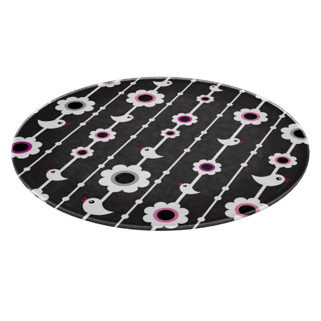 bird and flowers pattern cutting board (Corner)